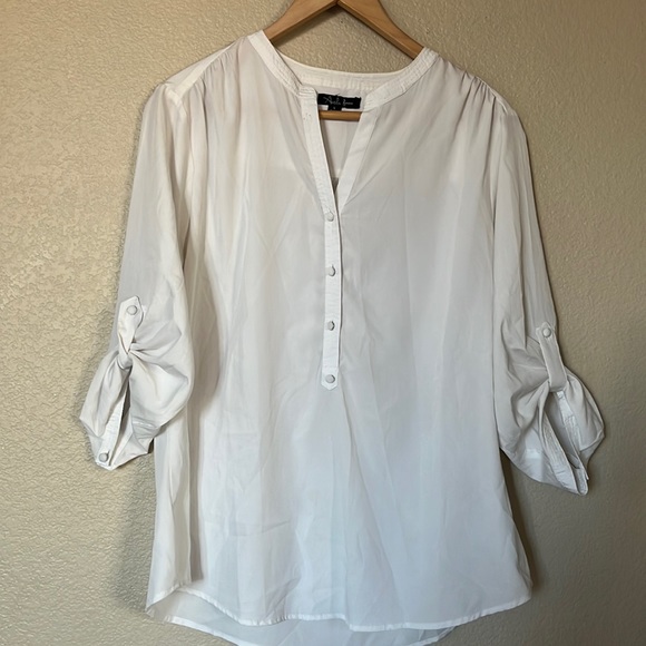 Antilia Femme white top button up  sz L - Picture 1 of 4